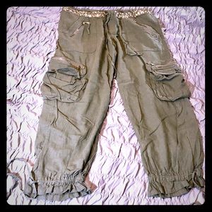 Boho linen  tie up pants with bling 😍